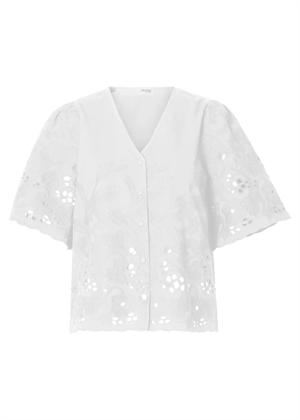 Dahlia ss broderi skjorte Hvid Selected Femme 